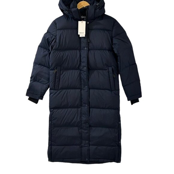 Quince Jackets & Blazers - Quince Responsible Down Long Puffer Jacket NWT Navy Blue Size XS Women’s